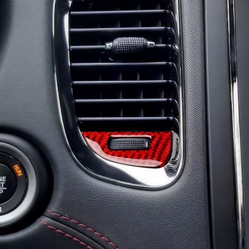 Image of Air Vent Switch Knob Trim Decals for 2011-2020 Dodge Durango Accessories Carbon Fiber Interior Stickers