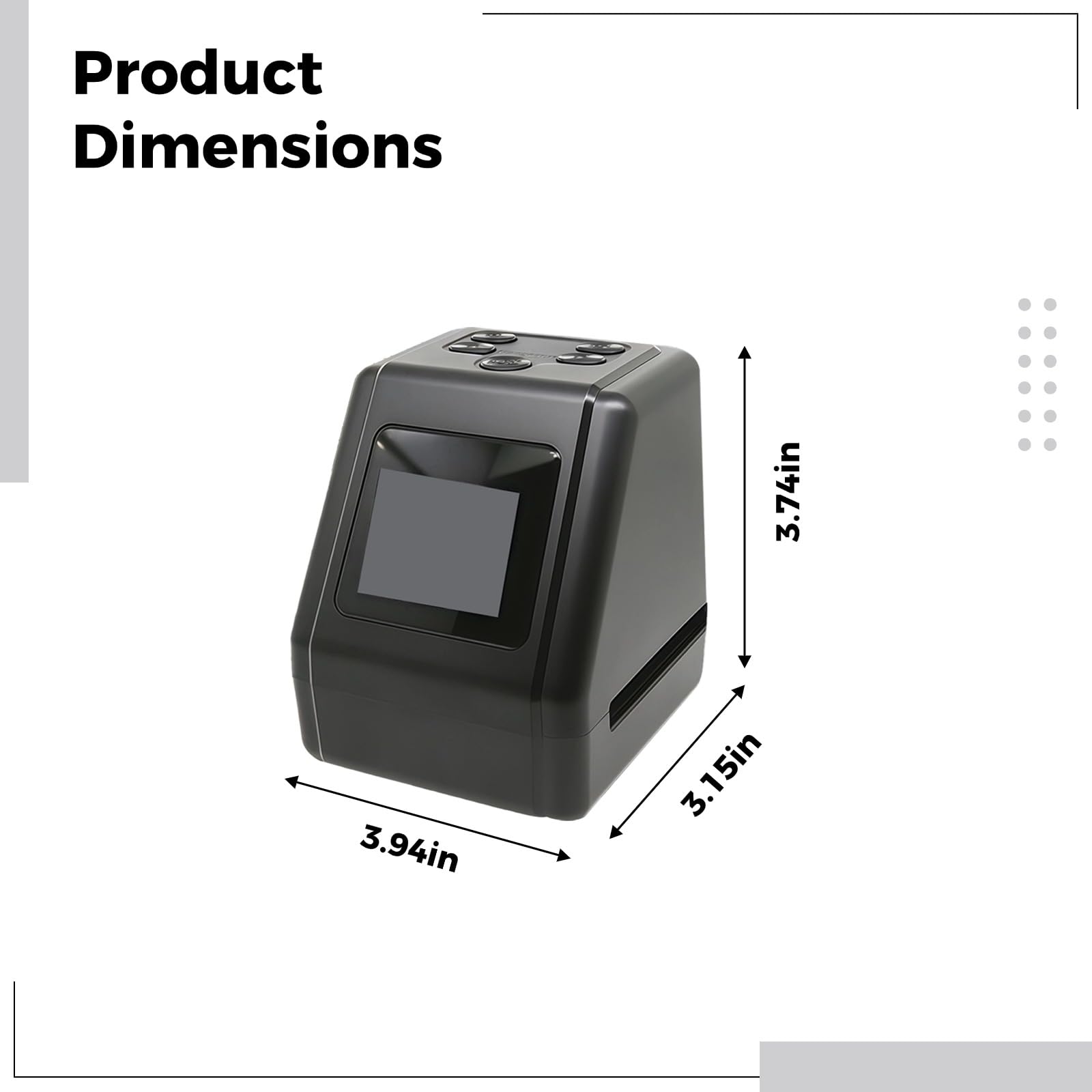 Scanner digitale per pellicola da 1,3" 35 mm 126 110 diapositive e negativi a JPEG, schermo LCD da 2", compatibile con Windows e Mac, include adattatori multipli e spazzola per la pulizia