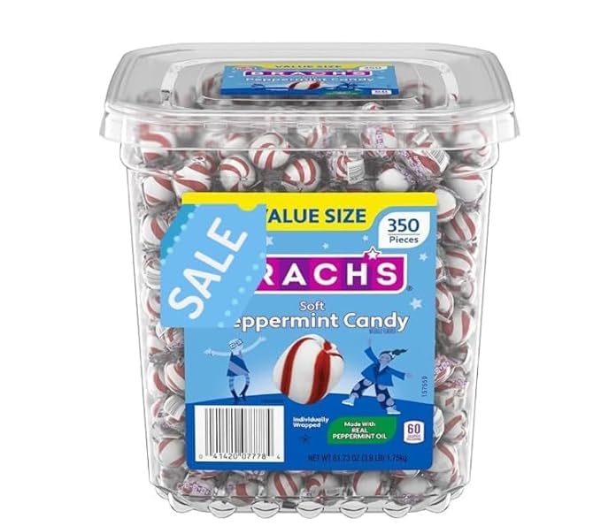 Sweet Stripes Soft Peppermint Candy Puffs, Individually Wrapped Candies - (350 - Count)