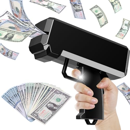 Movie Money Gun - Cash Dispenser Handheld Dispenser Party Wedding Pretend Play Black