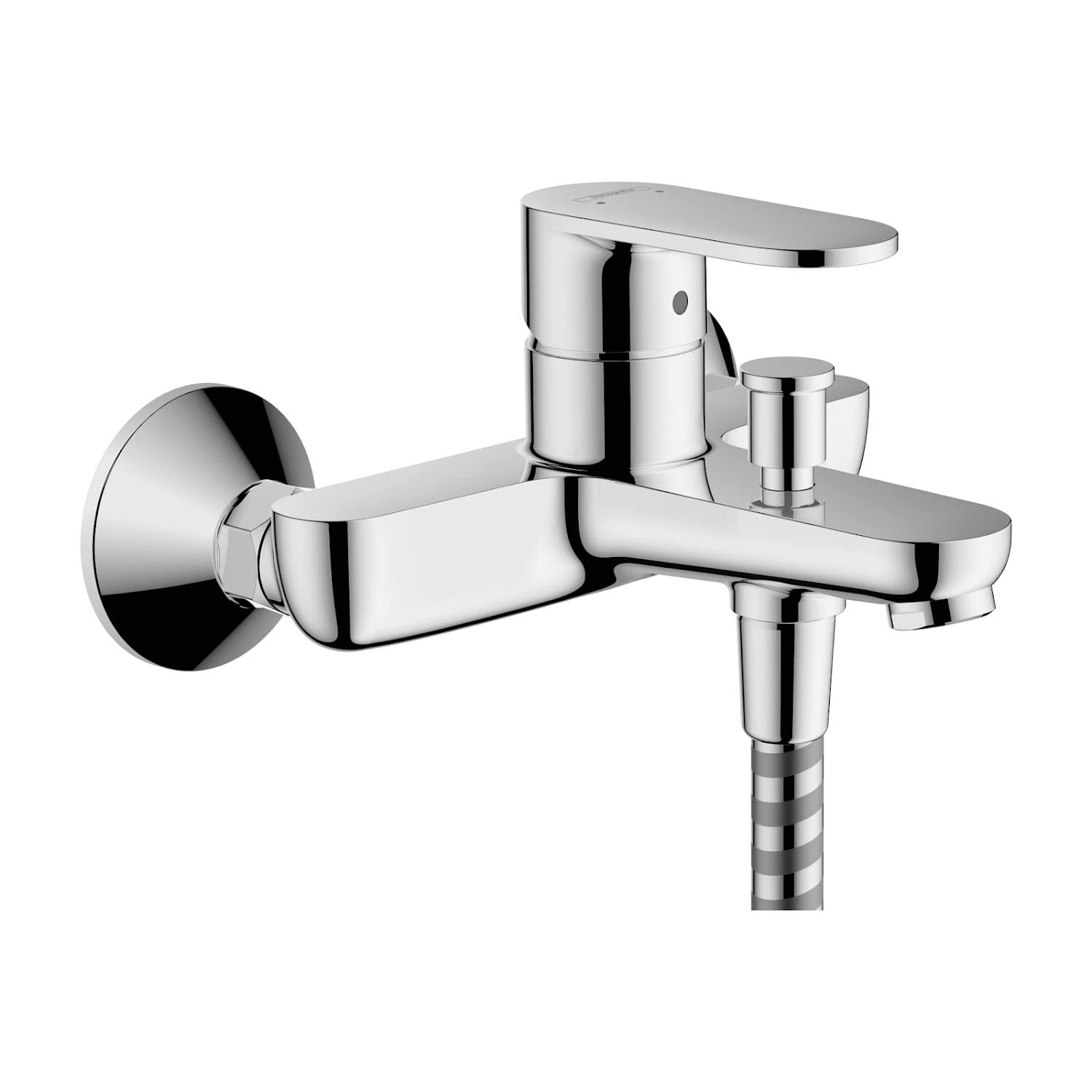 Hansgrohe Vernis Blend Bathroom Wall Mounted Bath Shower Mixer Tap With Diverter Chrome Ceramic Cartridge Variable Flow High Pressure Modern Curved