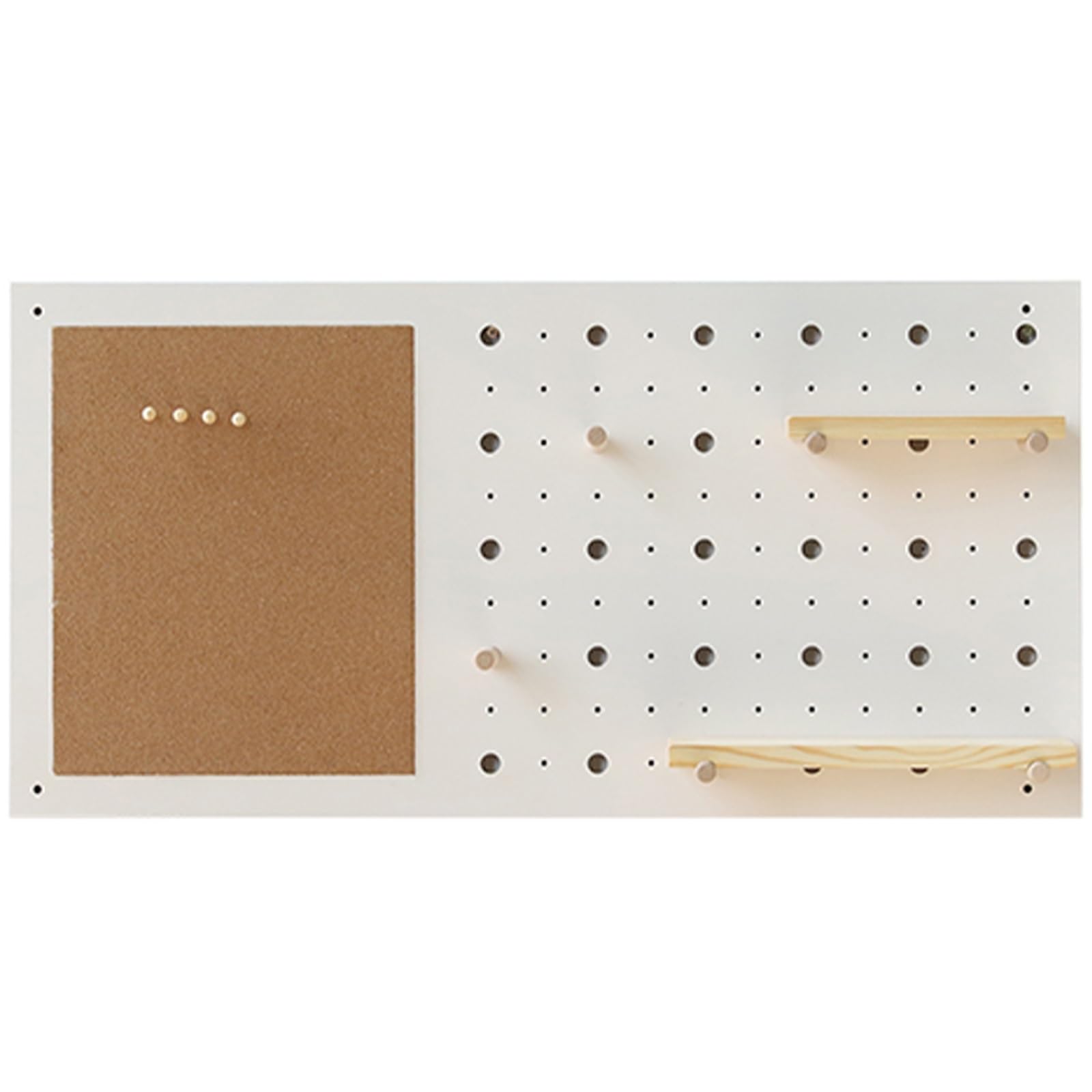 Kombinations-Organizer-Set aus Holz für Pegboard, Multifunktionale Stecktafel für Wand-Organizer, Bastelorganisation, Ornament-Ausstellung(White)