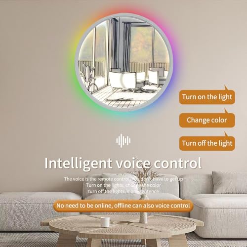 Image of 12 inch Smart Wall Sconce, Decorative Lamp, Light Painting, Recessed Ceiling Light, Compatible with Alexa, Google Home, for Bedroom, Study, Living Room Voice /Remote /App Controls