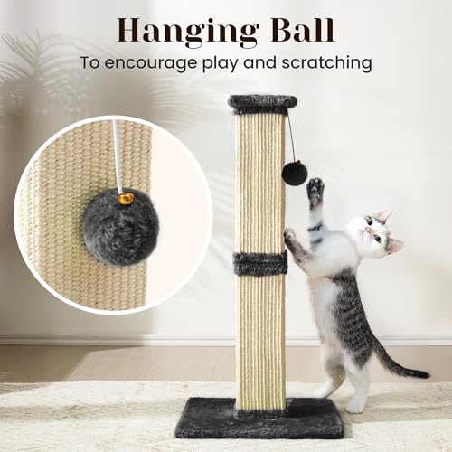 Rascador alto para gato de sisal y madera 32 pulgadas miniatura 5