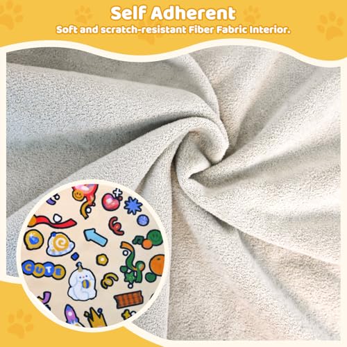 Image of Cat Grooming Wrap & Dog Restraint Bag with Pet Nail Clippers Kit, 32x32in Self Adhesive Cat Wrap for Nail Clipping Multifunctional Care, Anti-Escape Soft Blanket Swaddle Within 22lbs