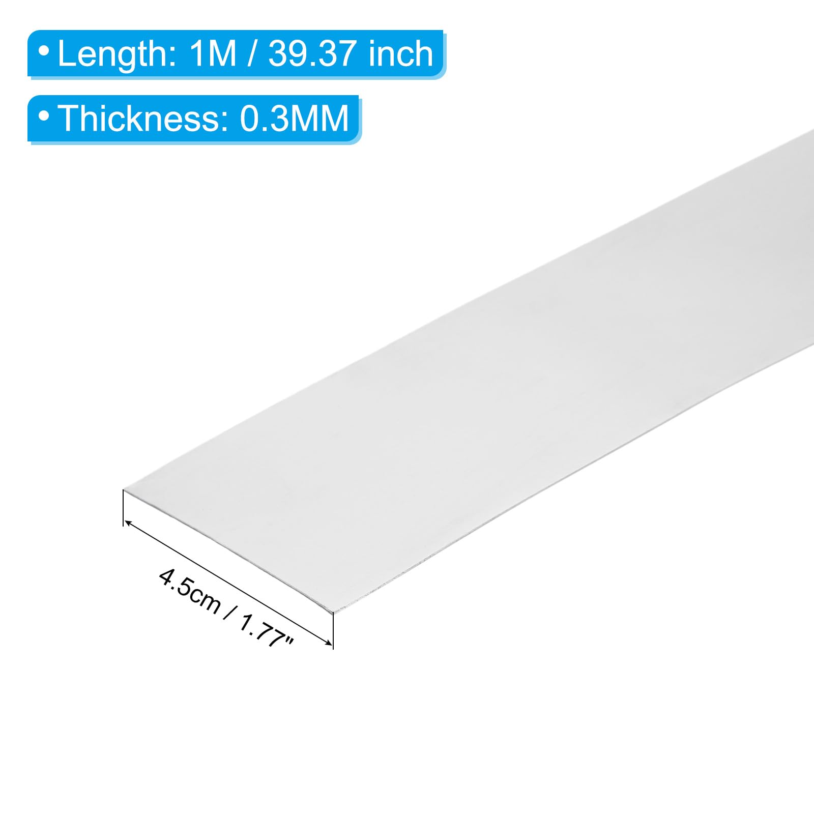 PATIKIL 4.5cm X1M Stainless Steel Foil Roll - Image 2