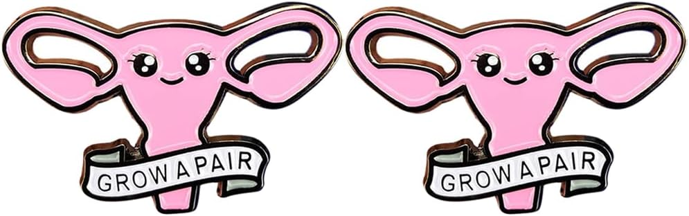 GuDeKe Woemen Pin Feminist Uterus Balls Courage Brooch Cute Funny Pins Gifts Brooches