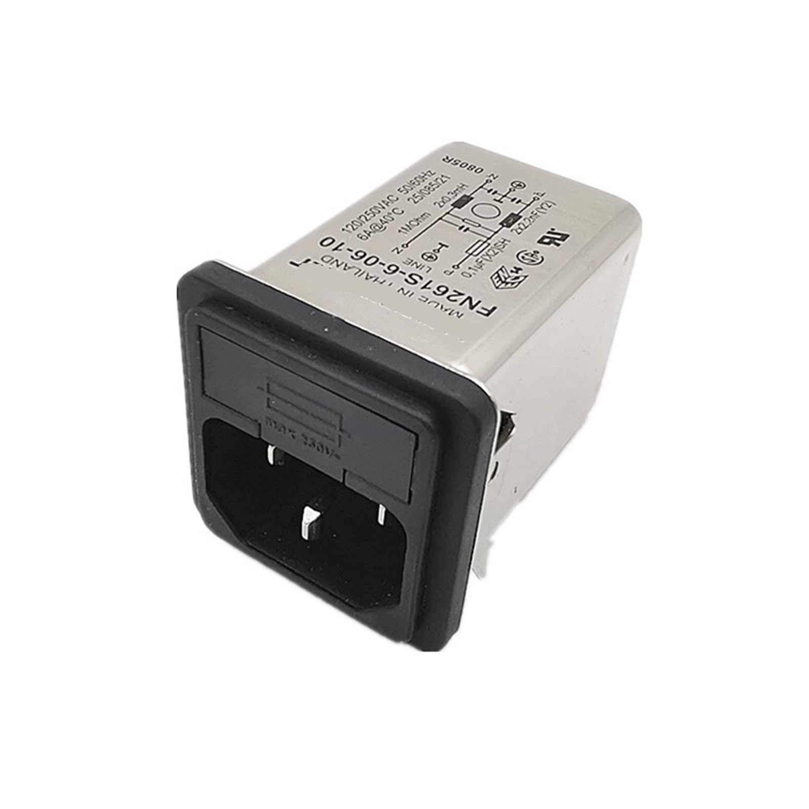 Netzfilter FN261S-6-06-10 AC-Steckdosenfilter mit Versicherung