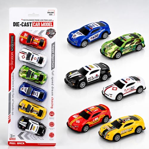 Image of Zest 4 Toyz Mini Metal Die Cast Car Set of 6 | Pull Back Toy Vehicle Play Set High Speed Unbreakable | Small Racing Car | Exciting Playtime Adventures| Collectible Birthday Gift for Kids & Adults