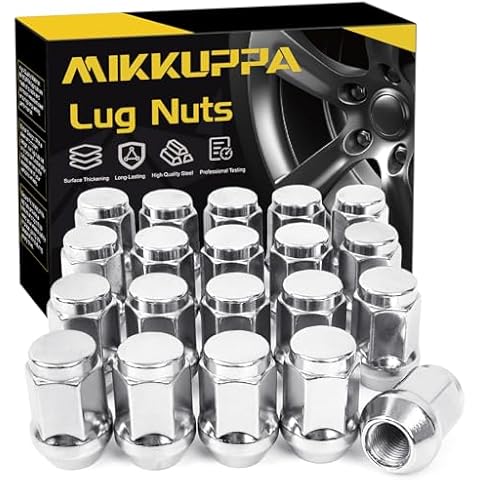 MIKKUPPA M12x1.5 Lug Nuts - Replacement for Ford Fusion Focus Escape Chevy Cruze Malibu Honda Civic Accord 1.38" Height 19mm Hex 60 Degree - 20pcs Chrome Closed End Lug Nut for Aftermarket Wheel Cover