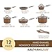 Rachael Ray Cucina Nonstick Cookware Pots and Pans Set, 12 Piece, Mushroom Brown