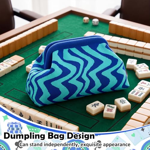 Sunnymove Mahjong Tile Bag Striped Clutch Blue Wavy Stripes by Sunnymove - Used condition - Image 3