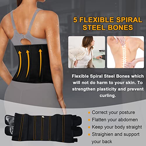 Racelo Womens Neoprene Waist Trimmer Cincher Belt For Workout Sweat Sport Girdle Slimming Body Shaper (3Xl, Black) #TOP3