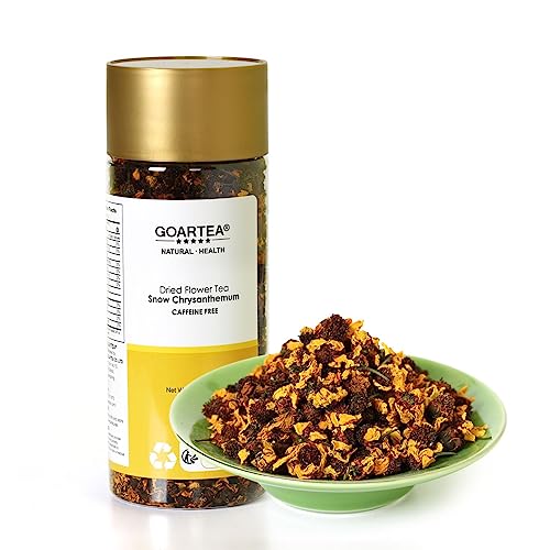 GOARTEA Chrysanthemum Tea 3.5oz / 100g Premium Dried Snow Chrysanthemum Flower Tea - Herbal Tea Loose Leaf - Bottled