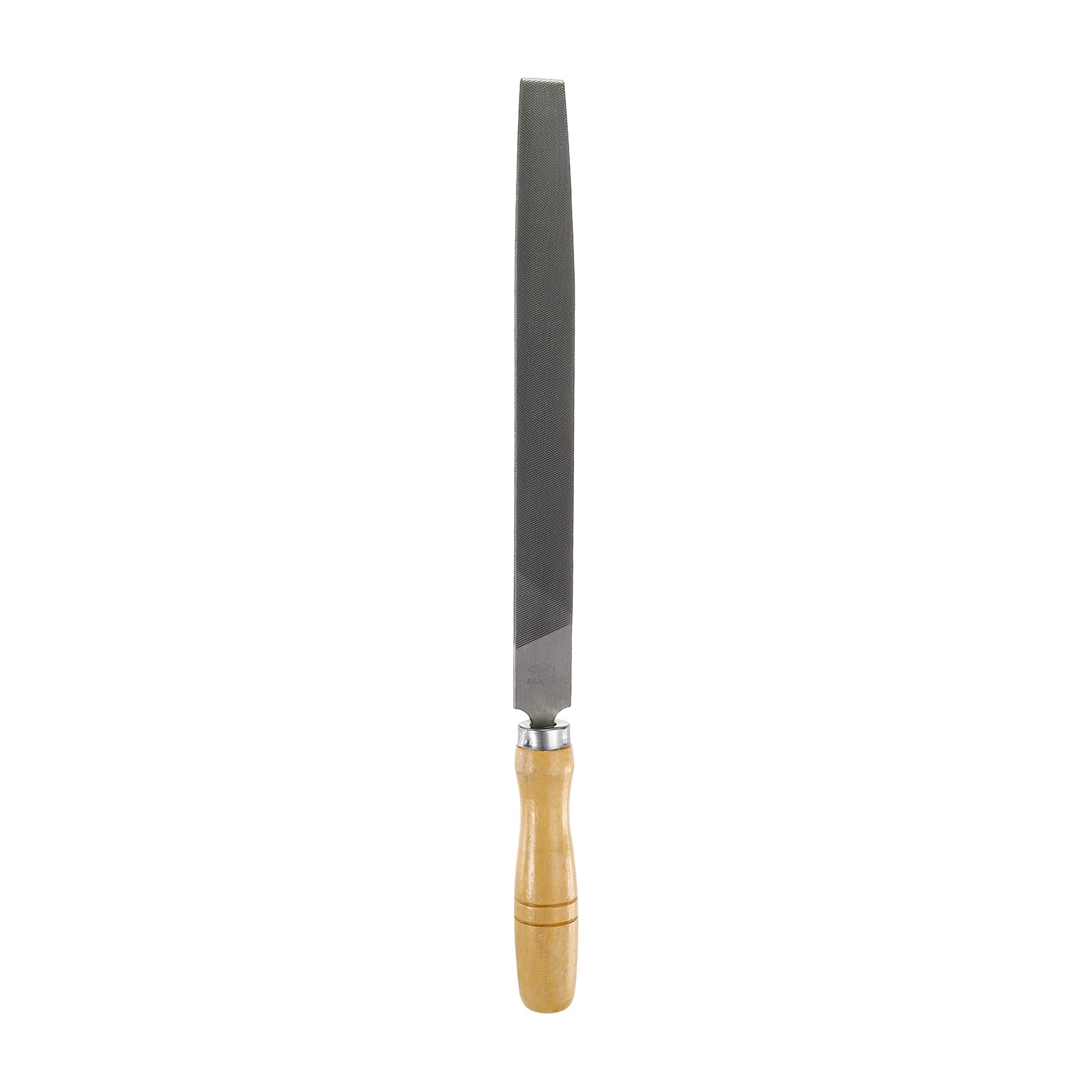 sourcing map Tip Medium Cut File 10" Double Cut Teeth High Carbon Steel Hand Rasp File with Wood Handle for Metal Wood Deburring Removing