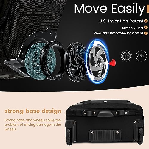 Image of RUCYEN Rolling Laptop Bag,Rolling Briefcase for Men & Women,Laptop Briefcase on Wheels,Carry On Bag for Business Travel
