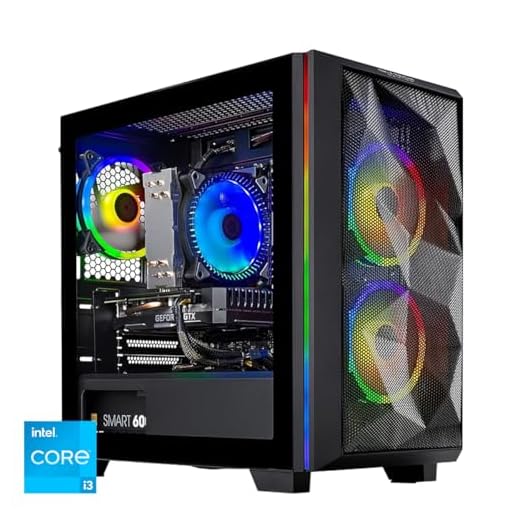 Skytech Gaming Chronos Mini Gaming Computer PC Desktop - Intel Core-i3 10100F 3.6GHz, GTX 1650 4G, 500GB SSD, 8G 3000, RGB Fans, AC WiFi, Windows 10 Home 64-bit,Black