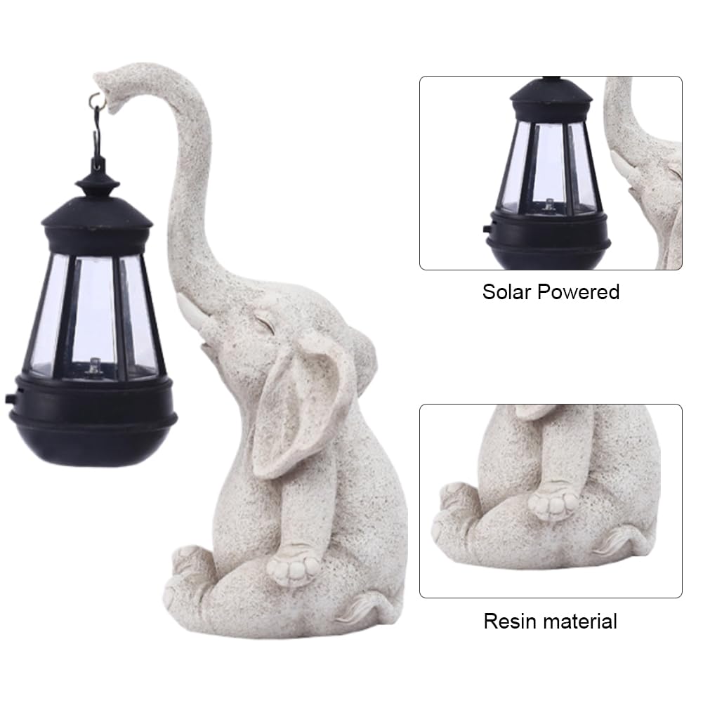 Statua Da Giardino A Forma Di Elefante Con Luci Solari, Regalo Per