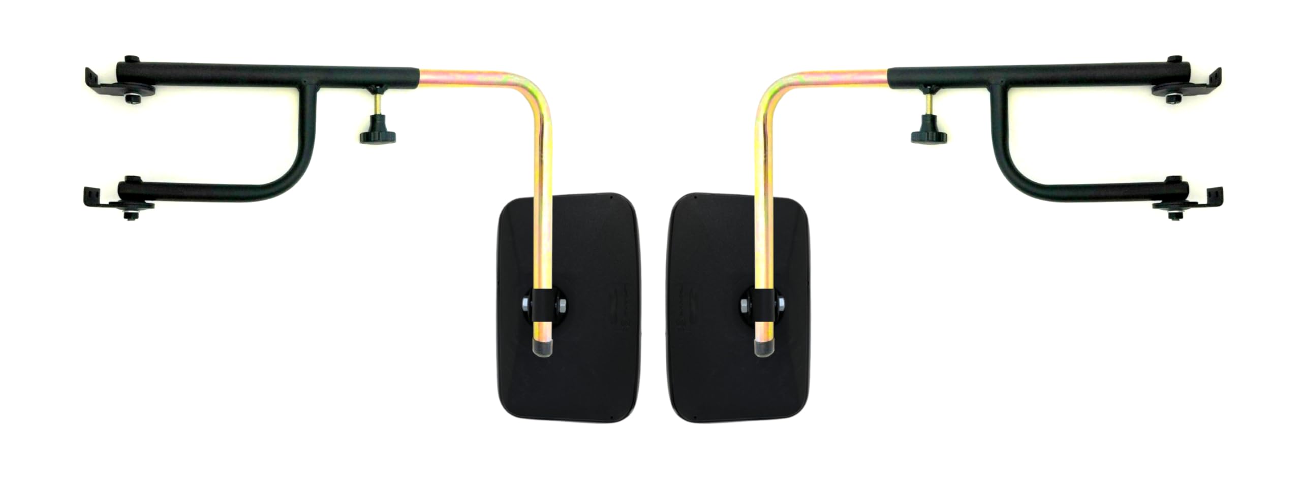 2 specchietti retrovisori esterni 250 x 165 mm R1800 Ø10, Ø15 e Ø18 mm E20 e supporto per specchio per camion trattore escavatore