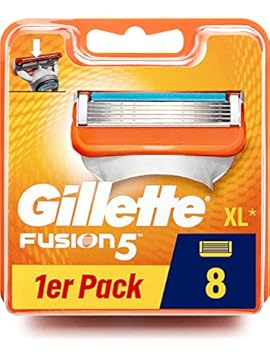 Gillette Fusion 5 Lame di Rasoio 8 Lame di Ricambio per Rasoio Bagnato Uomo con 5 Lame