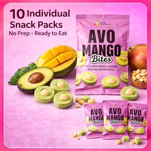 Wise Harvest Freeze Dried Avo Mango Bites, 10 Snack Pouches - image 3