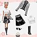 15 Pieces Fashion Doll Clothes & Accessories Set-6 Outfits Chic Suits Party Gown Dress Outfit Stylish Dress Casual Clothing 3 Accessories with 6 Pairs of Shoes,Glasses ,Bag for 11.5” Girl Dolls