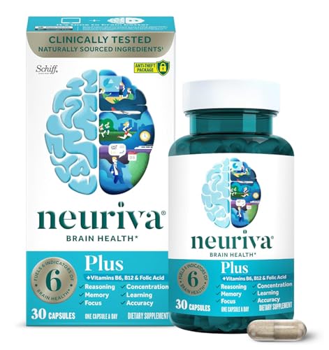 NEURIVA Plus Brain Supplement for Memory, Focus...
