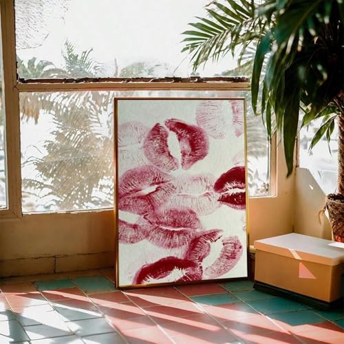 Décoration murale bisous rouges pour réveiller un mur blanc