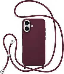 Case Capa Capinha Com Cordão Alça Transversal Para iPhone 17 NORMAL (MARSALA)