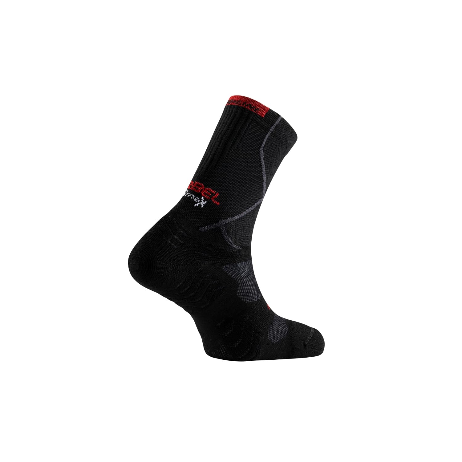 Lurbel Traction Pro, High Socks, Trail Socks, Seamless Socks, Compression Socks, Anti-Blister Socks, Unisex, black/red, XL - Image 2