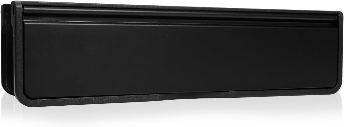 Xfort MailPlate Luxe 12" Letterplate Matt Black, Premium Draught Proof Postal Letterbox, Telescopic Sleeved Letter Box for uPVC Doors with 20-40mm Door Thickness.