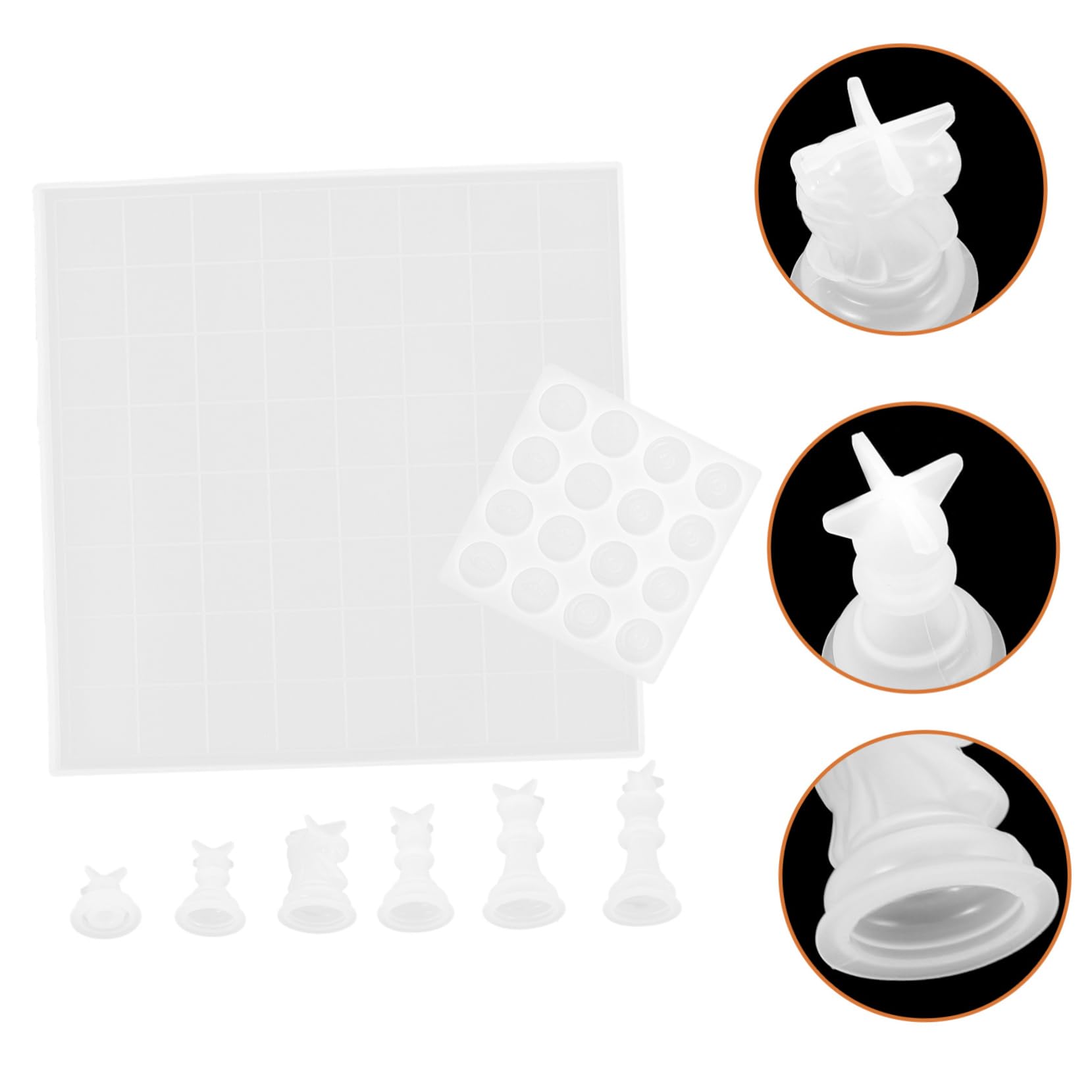 1set Stampi Per Scacchi Silicone Mold Per Creazione Di Pedine Da Scacchi Flessibile e Riutilizzabile Per Appassionati e Fai Te