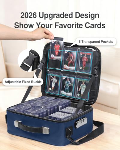 Image of Luxtude Trading Card Storage Box, Sports Card Carrying Case