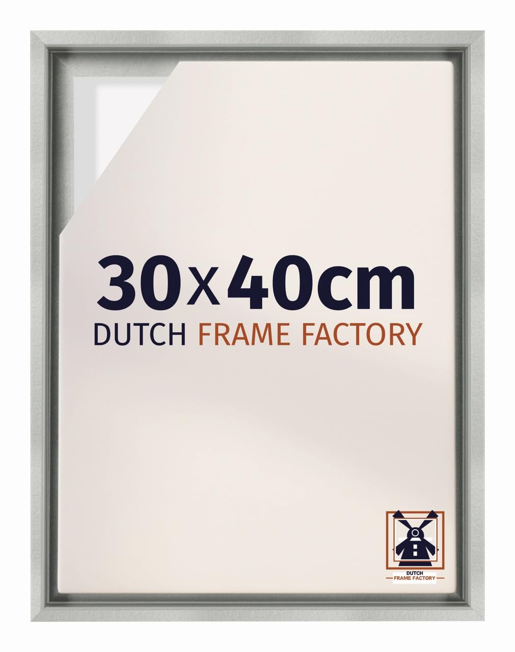 Dutch Frame Factory - Schattenfugenrahmen 30x40 - Silver Matte - Rahmen fΓΌr Leinwand Bilder auf Keilrahmen - MDF - Lausanne
