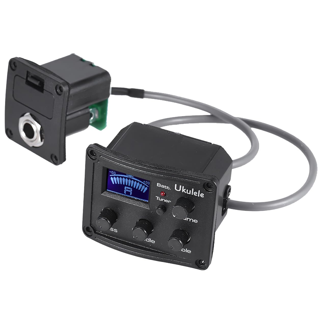 Kisangel Ukulele Piezo Tonabnehmer mit Band-EQ Equalizer & LCD-Display Tuner - Präzise Stimmung für Lauträume, Batteriestandsanzeige & Digitales Tuning