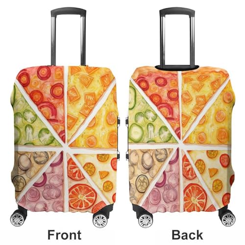 Luggage Cover Elastic Suitcase Cover Anti-Scratch Suitcase Covers Travel Sliced Pizza Luggage Covers Luggages Protector for Travel Adult Luggages Decorative 18-32 Inch3