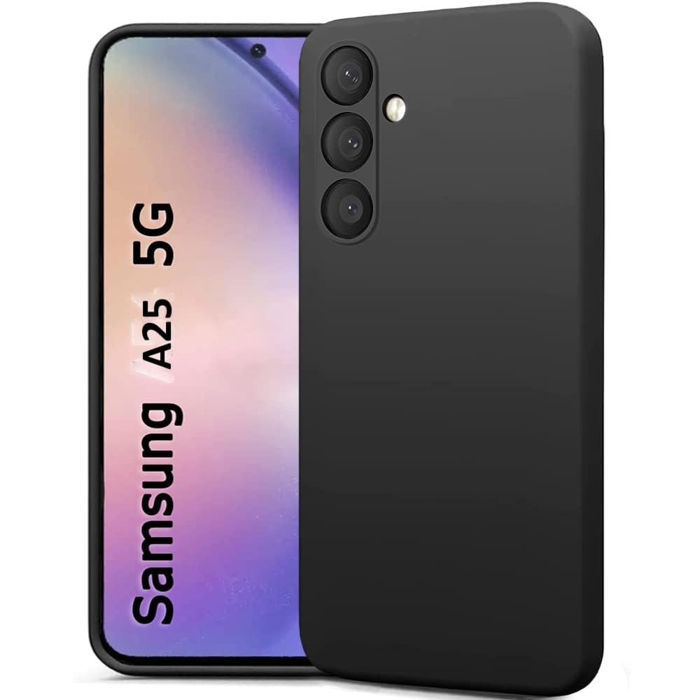 Case Compatible with Samsung Galaxy A25 5G case, Ultra Slim Shockproof Silicone Phone Case with CAMERA Protection Cover Compatible with Galaxy A25 5G Protective Case Black