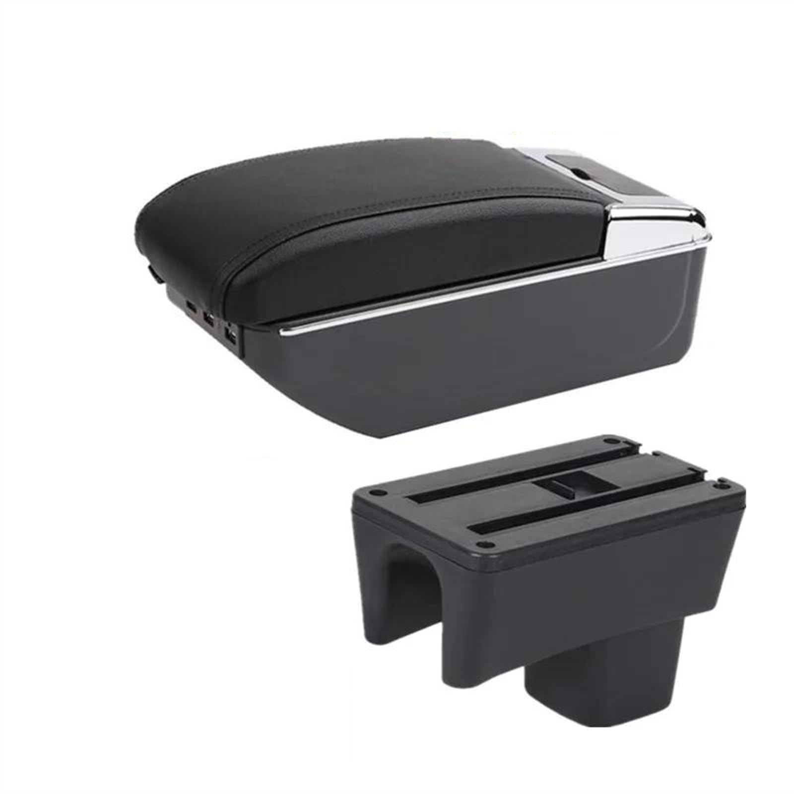 Auto Parts Interior Details Armrest Storage Box Modification For Swift 2005-2024(D black line 7USB)