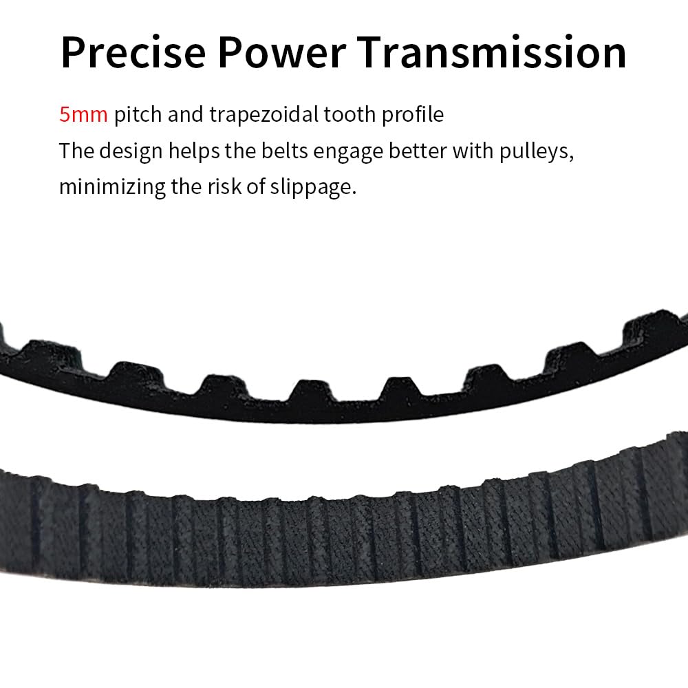 2Pcs 140XL037 Timing Belt 10mm Width 70 Teeth Cogged Rubber Synchronous Closed Loop Small Gear Drive Belts for 3D Printer Air Compressor Carbon Belt Replacement Disc Tabletop Sander Black — Amazon image 4