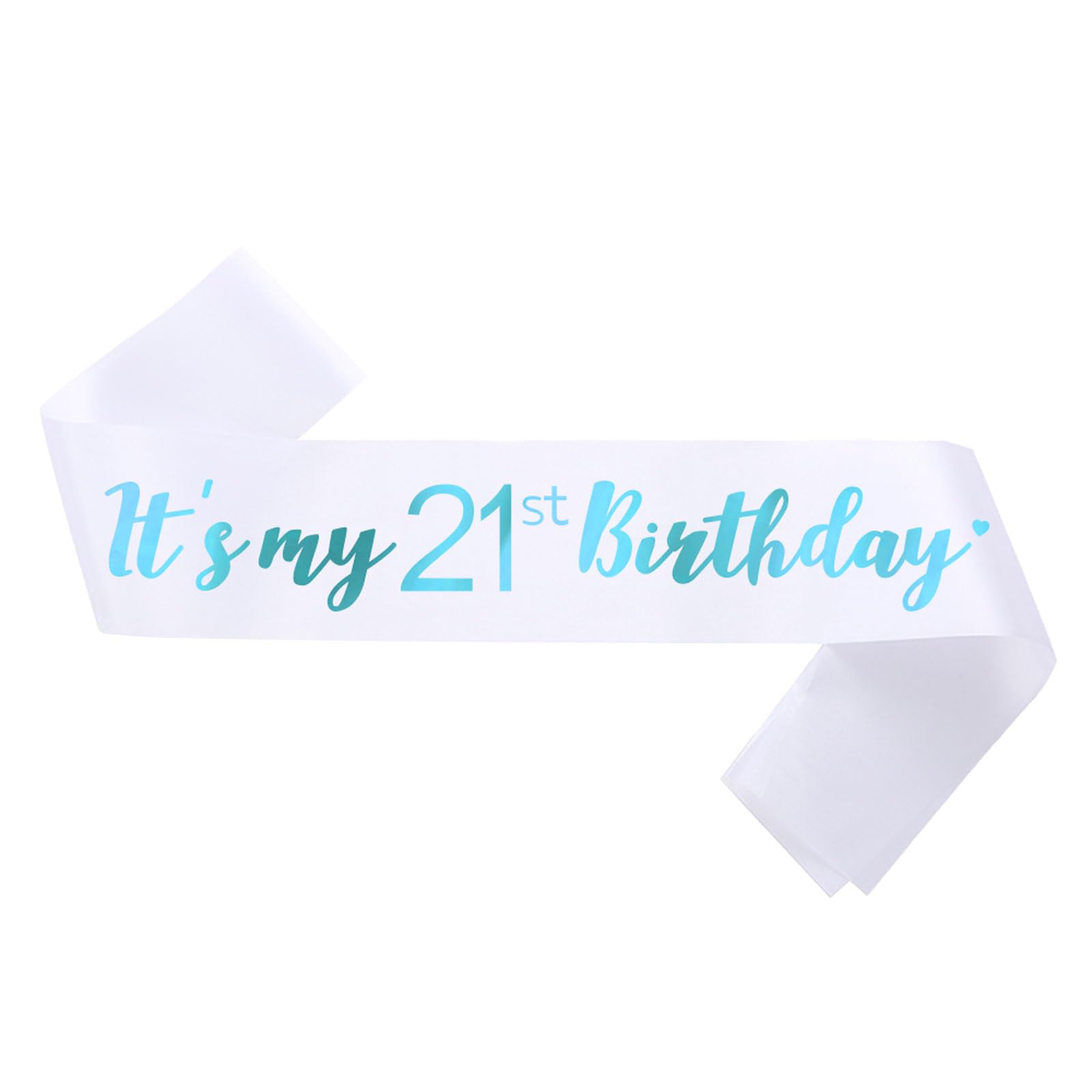 Generic It's My 21st Birthday Sash Blue, Birthday Sash for Girls, White with Blue