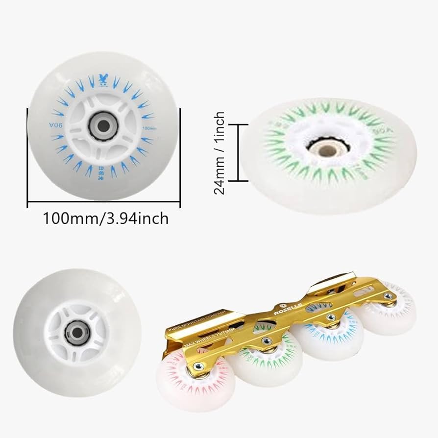 JHKJ 8 Pack 72mm 76mm 80mm Inline Skate Wheels Skates Replacement