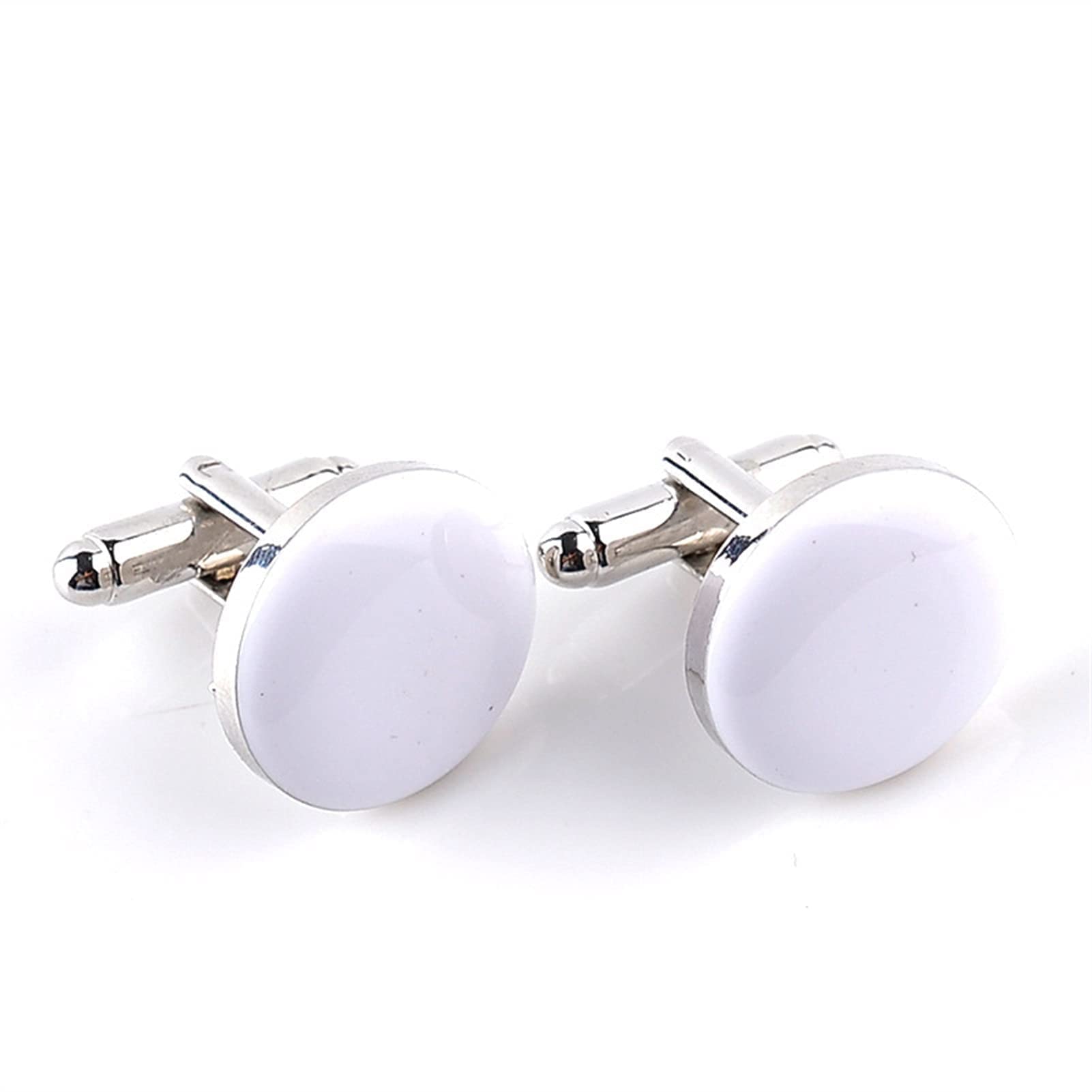 Gemelli 2 Paia Gemelli circolari Polsino della Camicia Chiodo Gemelli Selvaggi Fermacravatta (Colore Metallo: Bianco) (Nero) (Nero)