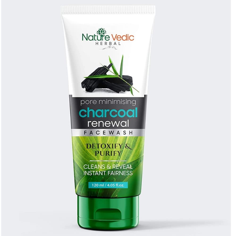 nature vedicCharcoal Face Wash for Cleans & Instant Fairness | 120 ml