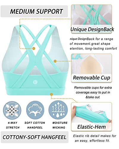 Image of RUNNING GIRL Sports Bras for Women,Seamless Strappy Sports Bra High Support Crisscross Back with Removable Pads