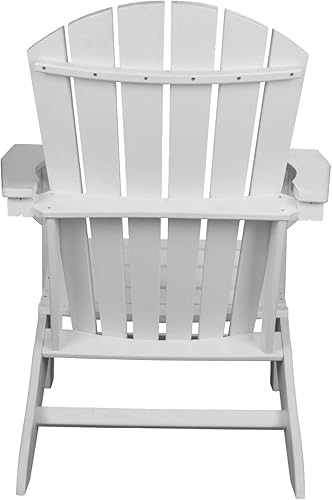 Miniatura 4 de Silla Adirondack con soporte para tazas, silla de resina para porche, silla de plástico HDPE resistente de 350 libras, muebles de césped, jardín,