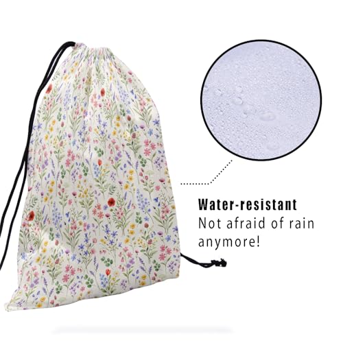 Image of Nerxy Wildflower Grip Bag - Spring Summer Gymnastics Grip Bag Colorful Floral Gymnasts Gym Bag Flower Drawstring Gift Bag Gym Storage Pouch for Sports Party Favors