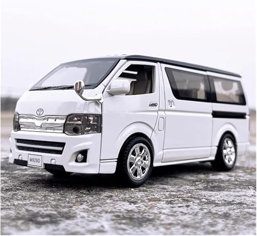 Image of Model Vehicles for Toyota HIACE MPV Simulation die-Casting Metal Sound and Light Toy car Model 1:32 Sophisticated Gift Choice (White)
