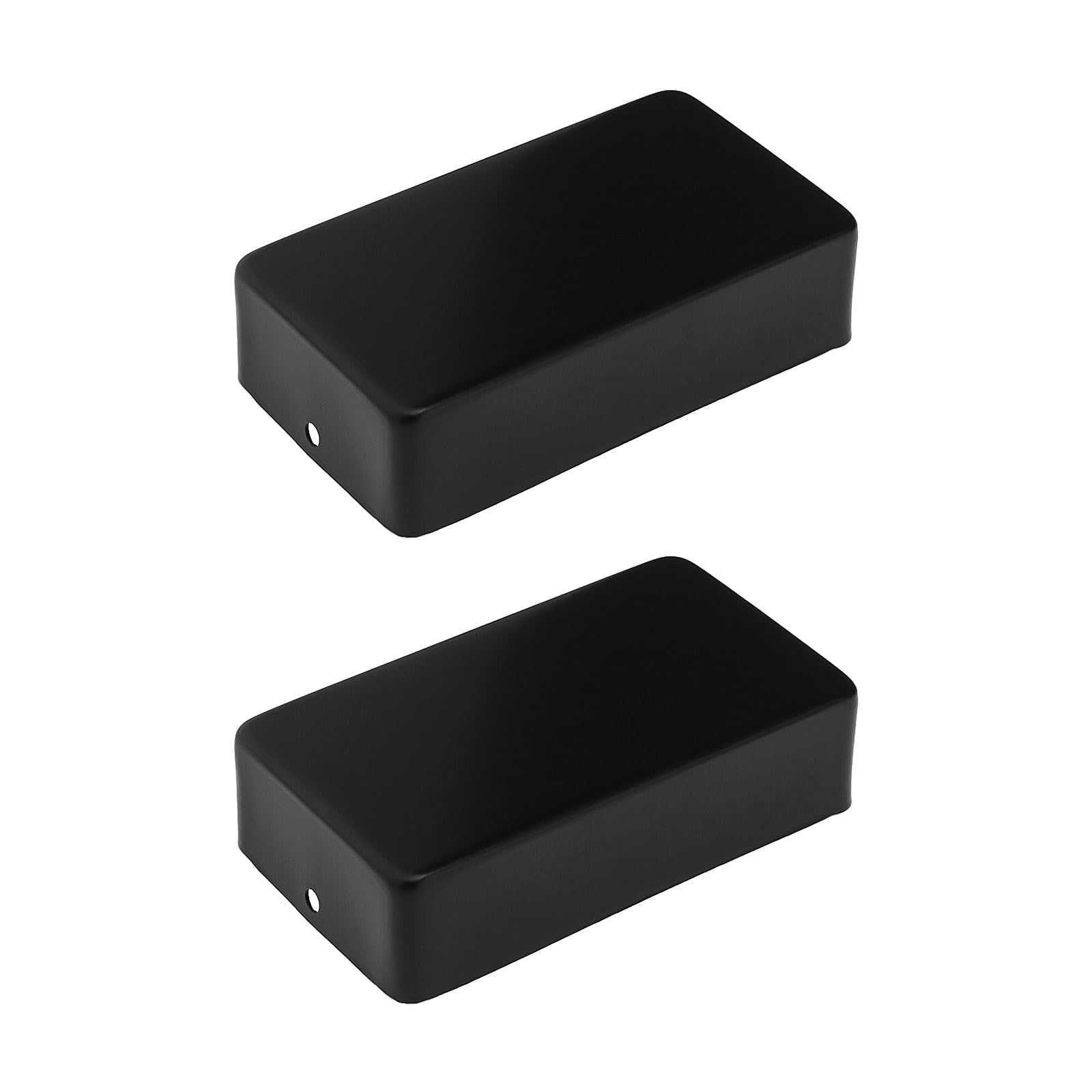 YINETTECH 2pcs Guitar Pickup Covers Holeless Electric Guitar Pickup Cap 70x40x18mm Guitar Brass Pickup Cover Guitar Closed Pickup Cover Humbucker Pickup Cap, Black