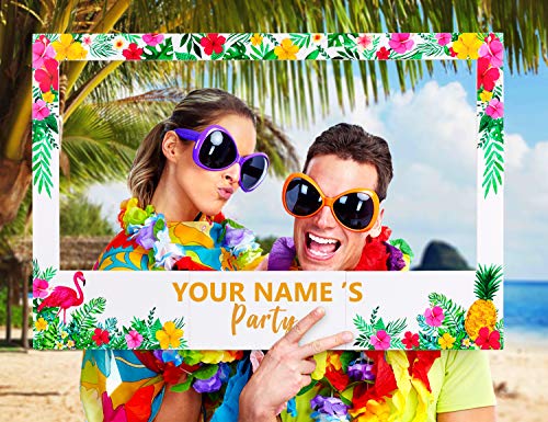 luck sea Large Size Luau Photo Booth Props Frame Party Supplies Decorations