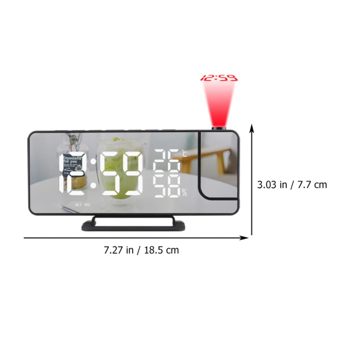 Reloj Despertador Multifunción de Proyección para Escritorio, Mesa